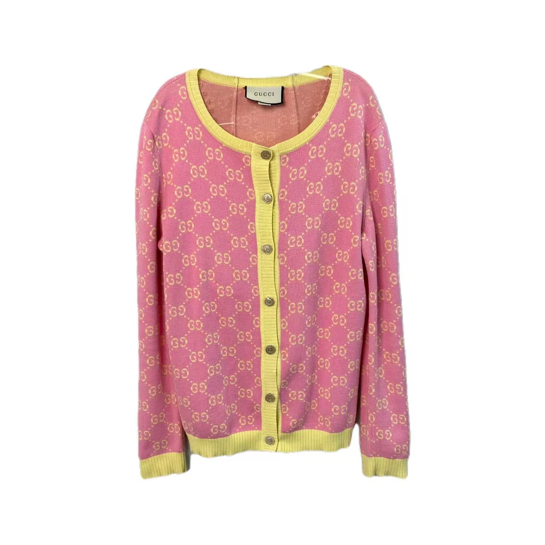 GUCCI/古驰10484  粉色满印双G老花开衫 xl码