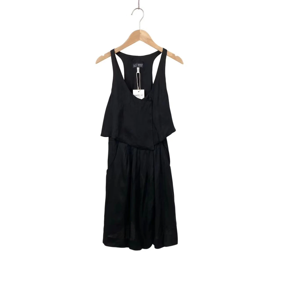 AX ARMANI EXCHANGE/阿玛尼 aa0295 黑色吊带连衣裙 36码