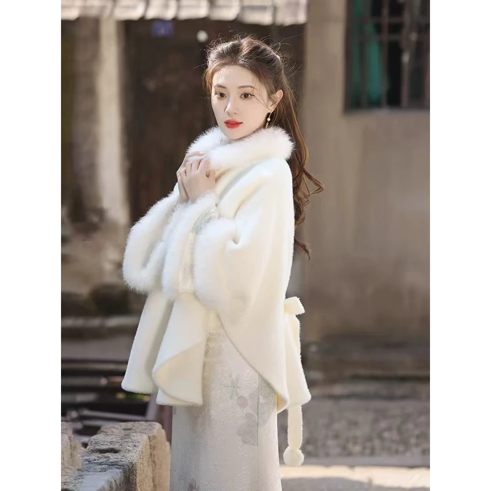 【今禾旗袍】秋冬冬款古风毛绒百搭时尚休闲女士秋冬百搭旗袍披肩
