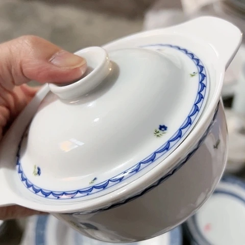 碗韩剧双耳陶瓷陶瓷