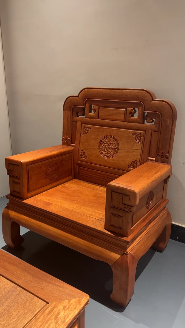 国色天香123五件套沙发 客厅 木制 新中式 简约复古家用古典办公