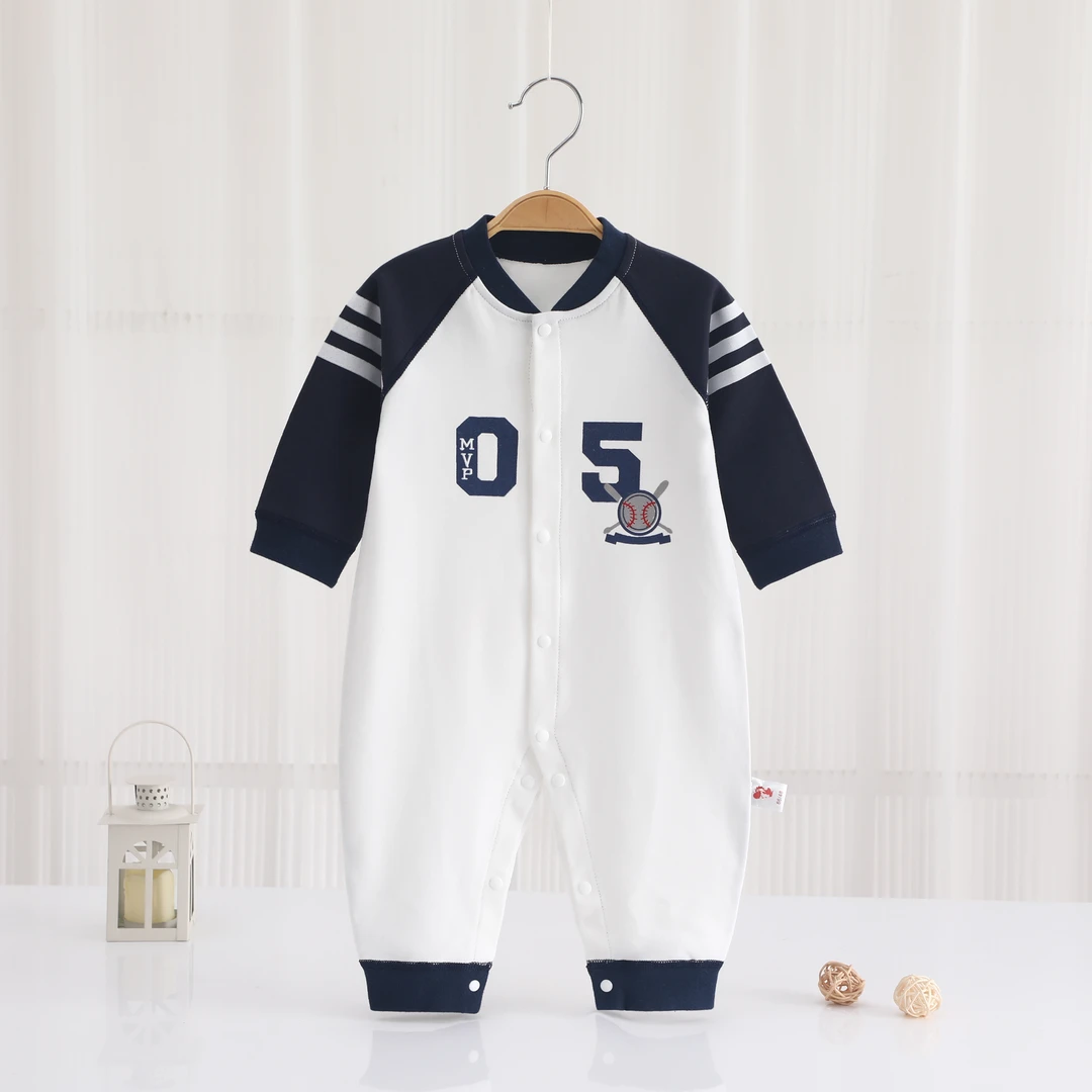 开衫款  纯棉百百棉无骨缝合 秋冬季连体爬爬服