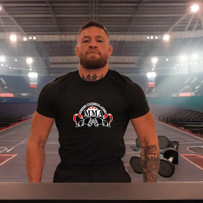 UFC纯棉款短袖T恤男嘴炮同款MMA格斗休闲美式日常百搭透气吸汗