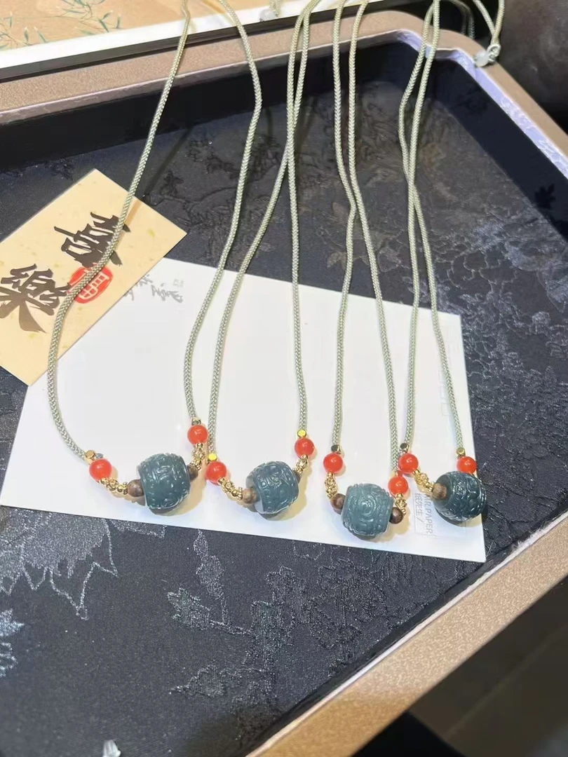 翡翠蓝水路路通吊坠多样性发货