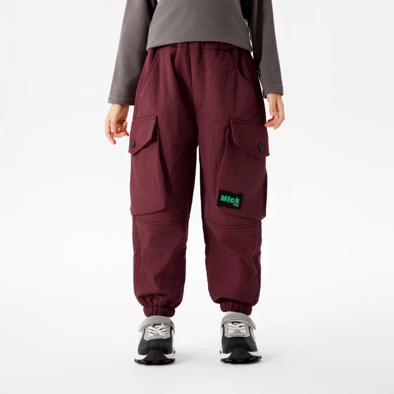 【KKI】儿童加绒直筒中大童男童裤子宽松秋冬时尚百搭裤子休闲裤