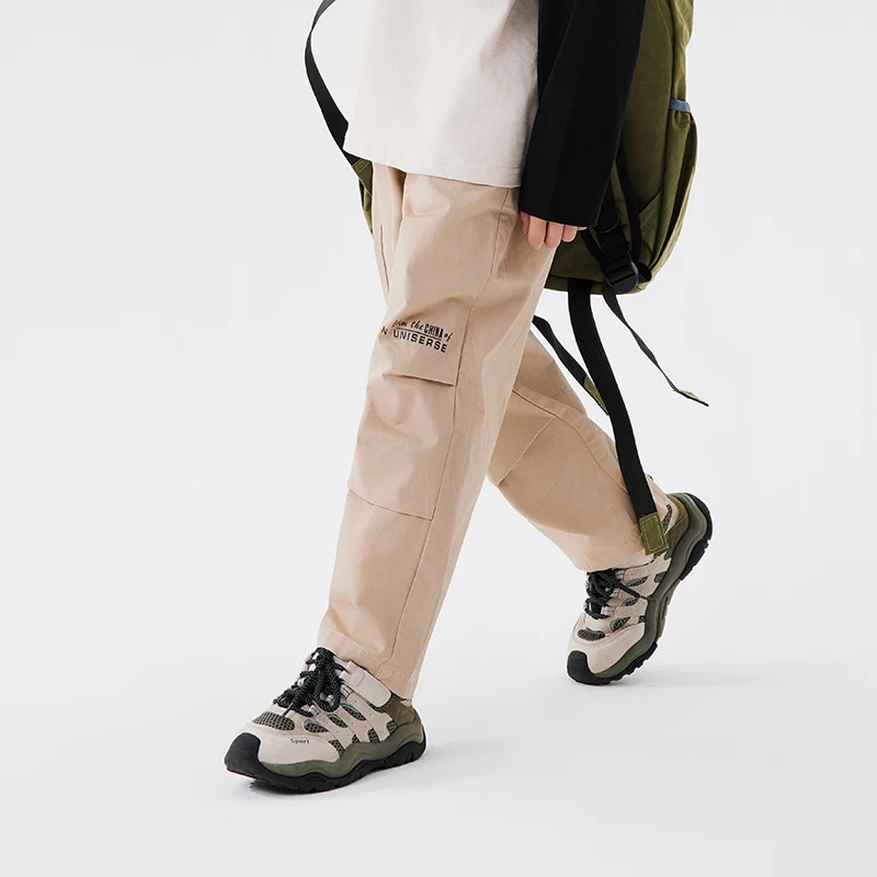 【KKI】（全棉直筒裤）春秋夏季复古儿童休闲裤百搭时尚薄宽松潮流