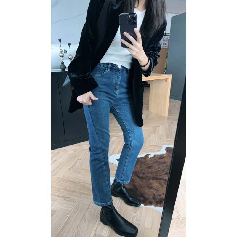 【特价捡漏】【50系列现货】小鸟腿牛仔裤 澳绒磨毛直筒九分小脚裤