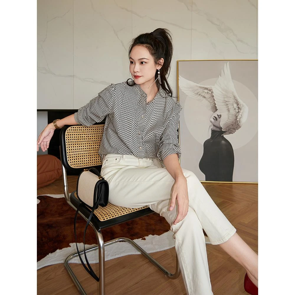 【特价捡漏】一颗糖牛仔裤高腰修身直筒白色长裤美洋MEIYANG夏季