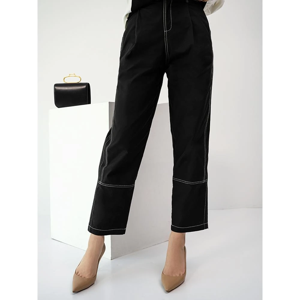 【特价捡漏】暗黑骑士裤 撞色明线高腰九分萝卜裤夏季