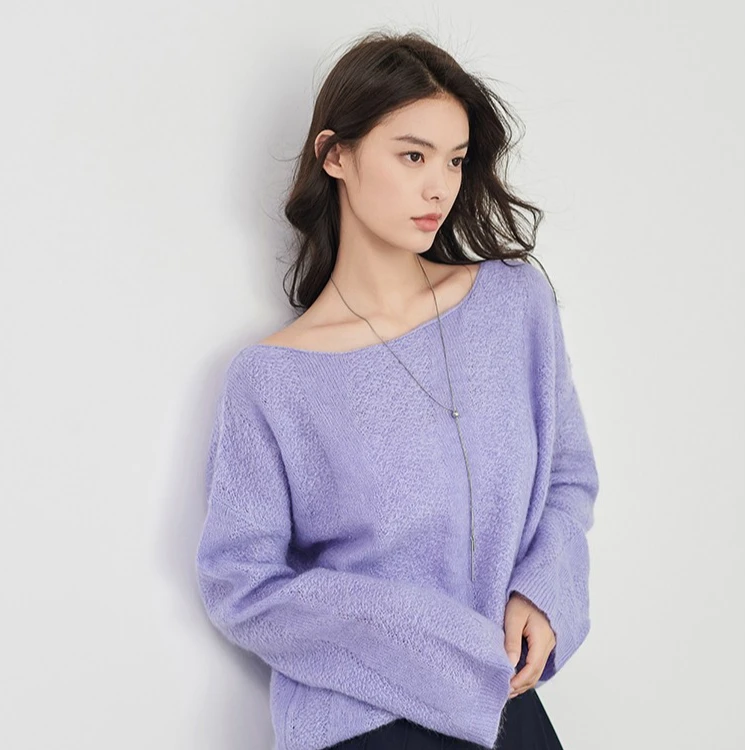 【特价捡漏】海芋恋针织衫羊毛马海毛一字领毛衣美洋MEIYANG