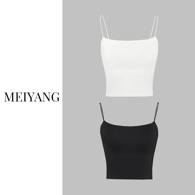 美洋MEIYANG爱豆背心裸感带胸垫一体式防走光无痕美背美洋通勤