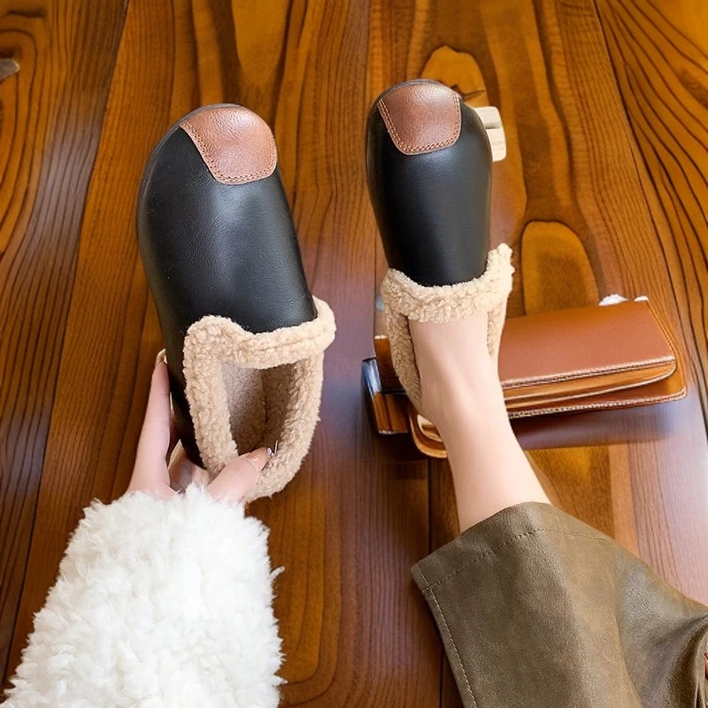 中老年厚底棉鞋软底防滑女士加绒妈妈鞋新款冬季2024年百搭豆豆鞋