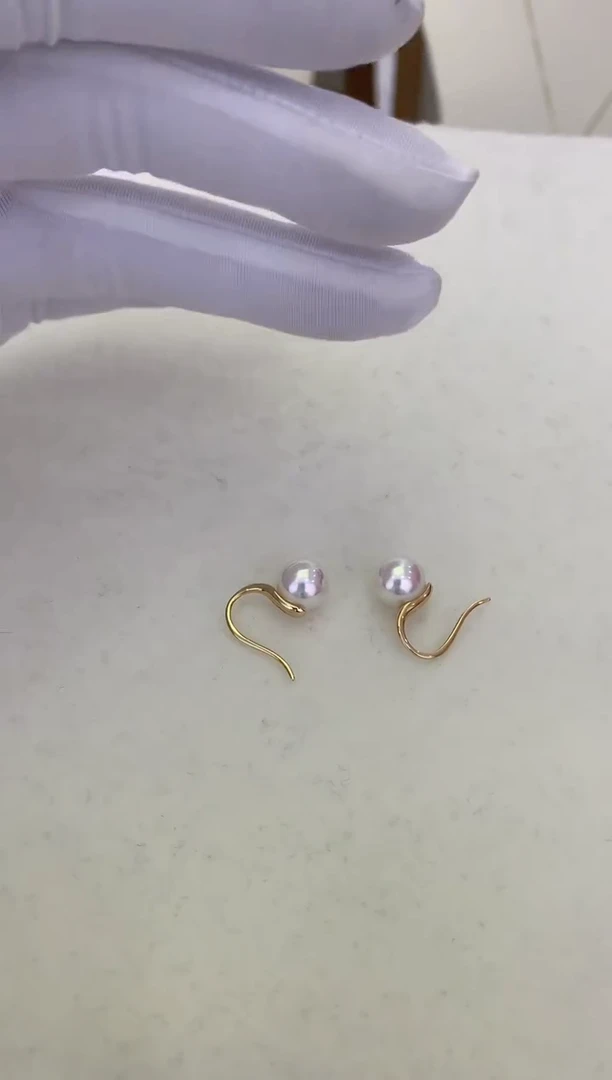 【闪购商品】海水珍珠耳饰18K金镶嵌高跟鞋7.5-8