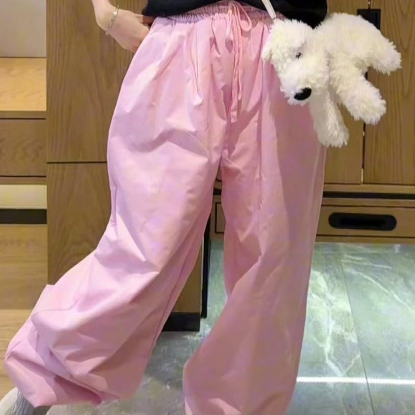 20255026女装裤子yy粉色加绒棉裤女冬季保暖显瘦外穿防风休闲长裤