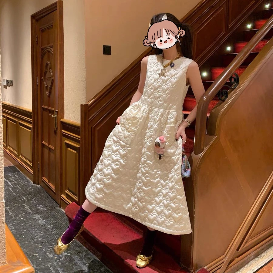 2025-261-333女装连衣裙yy气质时尚复古色毛线印花色气质秋季新款