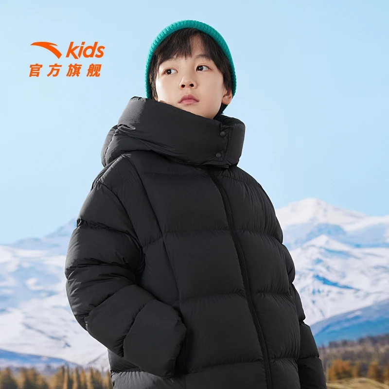 安踏儿童男大童羽绒服2025冬季新款保暖御寒青少年加厚短款欧若风