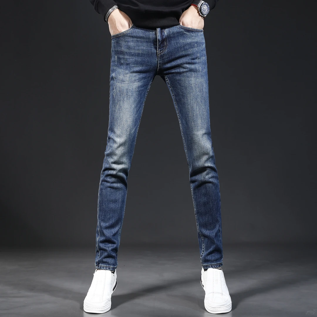 秋冬款轻奢男士牛仔裤男款修身小脚爆款2023新款秋季休闲弹力裤子