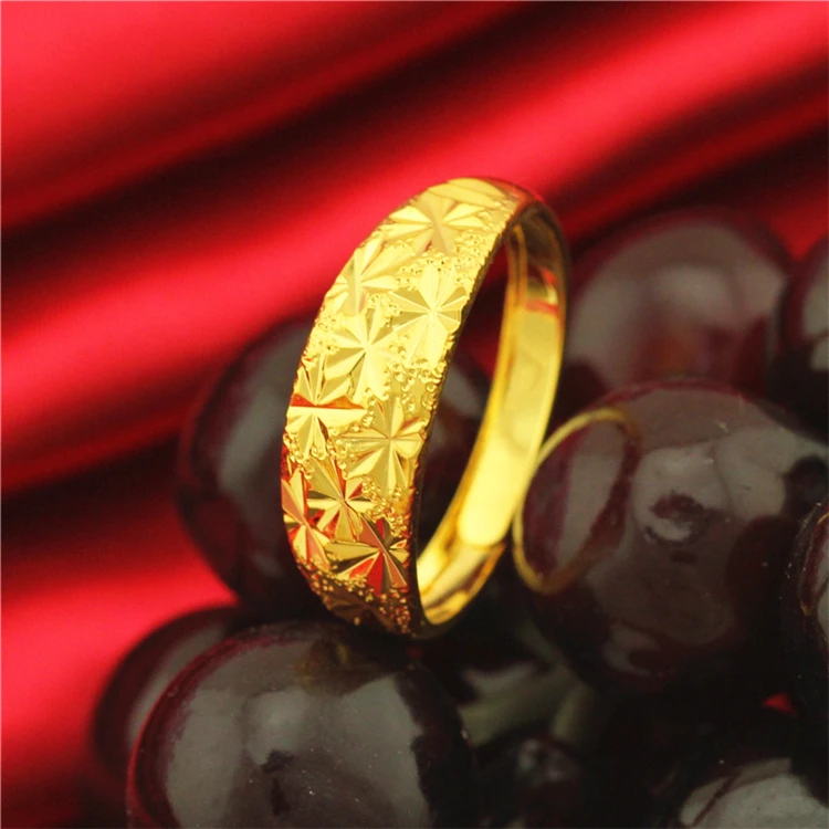 合金戒指 久不掉色精美经典真金色可调节戒指饰品女款满天星指环