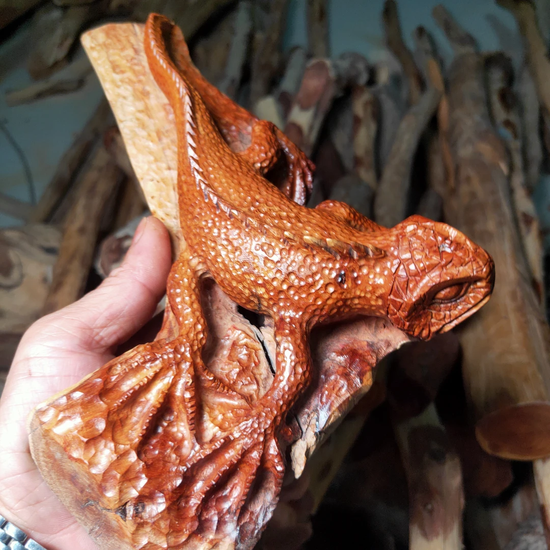 海南黄花梨，大蜥蜴摆件，工艺精湛，栩栩如生