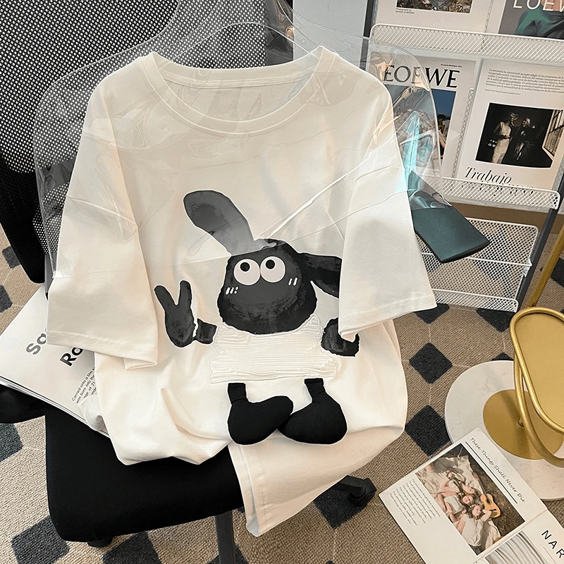 孕妇打底衫夏装新款韩版棉宽松大码短袖T恤中长款遮屁股上衣女