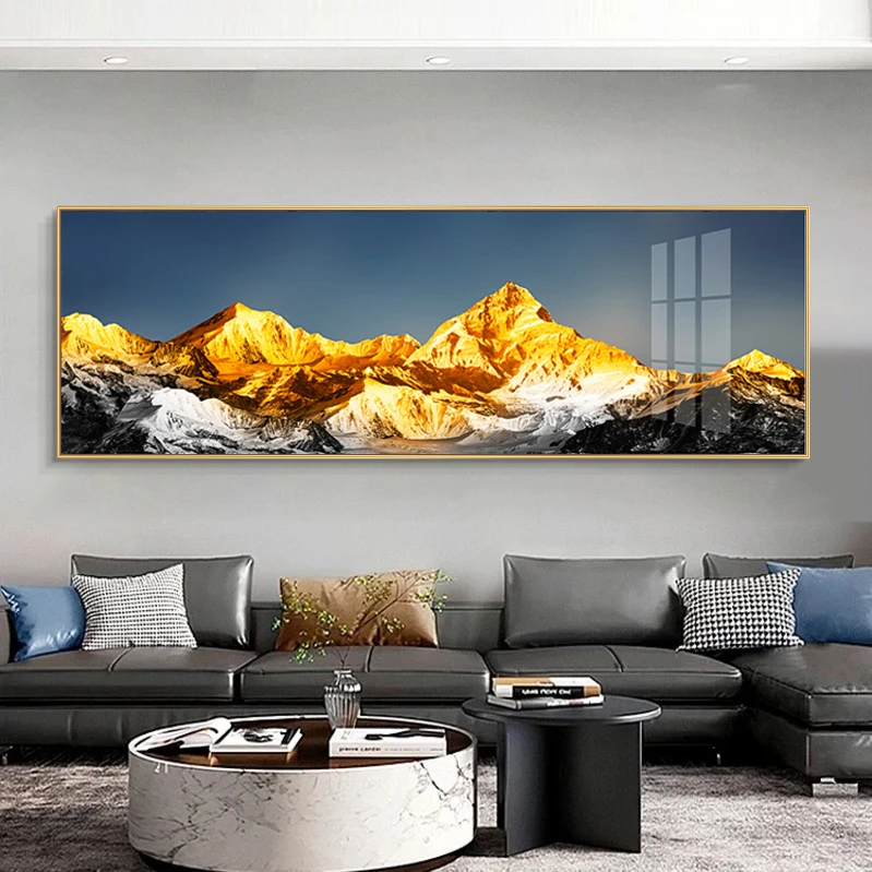 【银河】新中式背靠金山客厅装饰画沙发背景墙挂画200*70