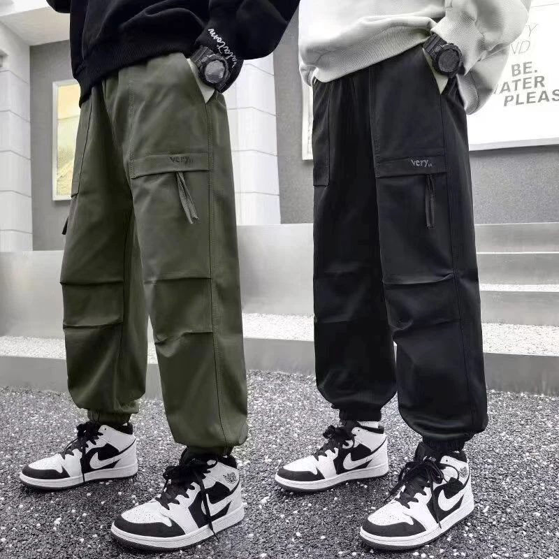 新款童装男童裤子儿童春秋款装宽松工装裤韩版休闲裤长裤潮流秋款