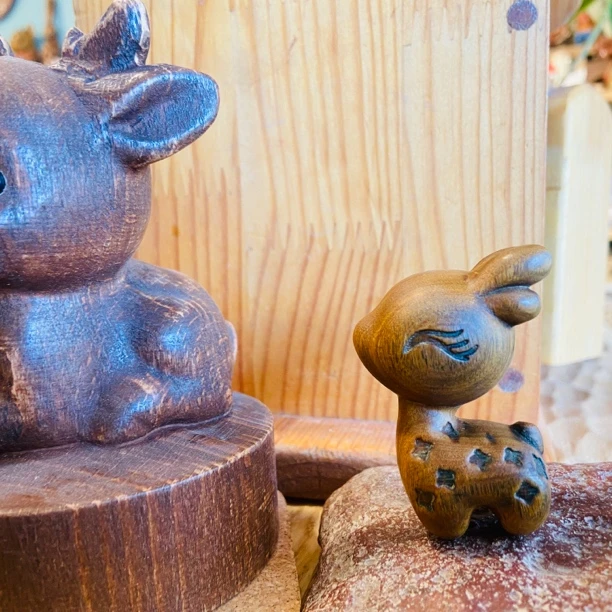 绿檀鹿40好看摆件