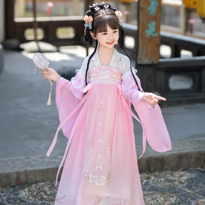 女童汉服春秋款国风2024新款儿童装明制古装女孩古风唐装裙子秋季