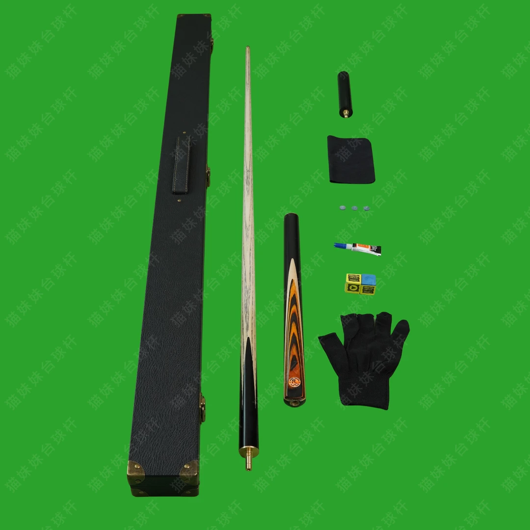 野豹之刃小头手工台球杆中式斯诺克黑八九球中头波茨英式桌球杆