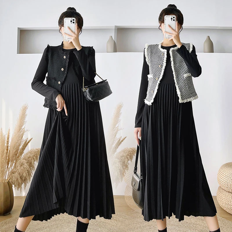 【苏遇婉】孕妇2025春秋装连衣裙宽松小香风时尚洋气显瘦秋季