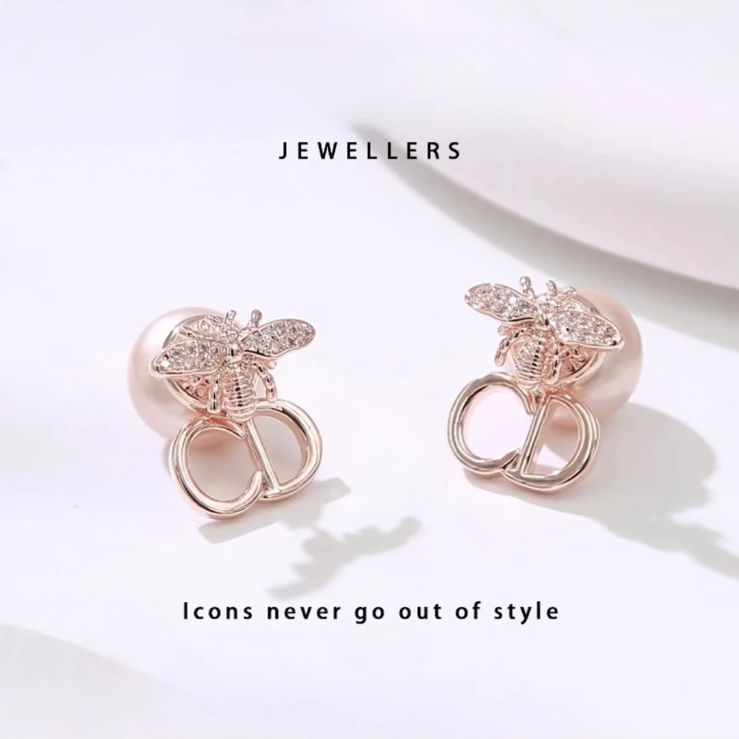 铜合金仿珍珠耳饰 小蜜蜂珠珠耳饰 气质轻奢时尚可爱小众XC9203