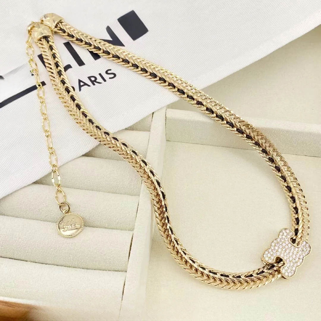 铜合金合成锆石项链 赛赛凯旋门秋季项链-满钻经典时尚气质XC8066