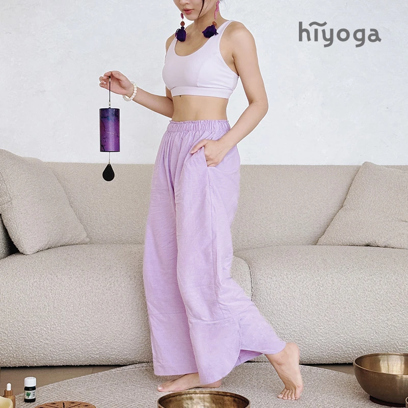 【直播】hiyoga轻氧裤夏季薄款高档亚麻垂感棉麻裤瑜伽普拉提倒立