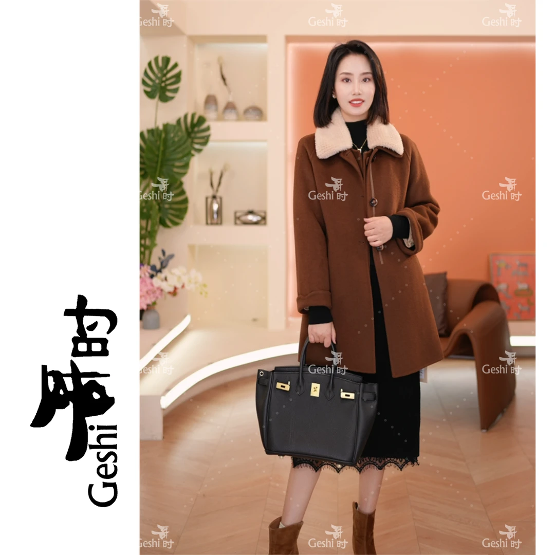 【山禾专属】短款100%超细澳毛大衣23053 秋冬新款爆款时尚气质百搭