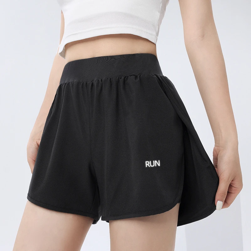 网红运动短裤夏季假两件防走光三分裤女跑步健身速干短裤女2002