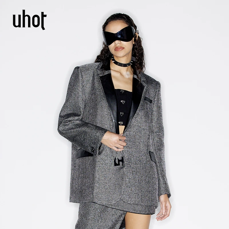 uhot银灰色西装外套UWSA2W268