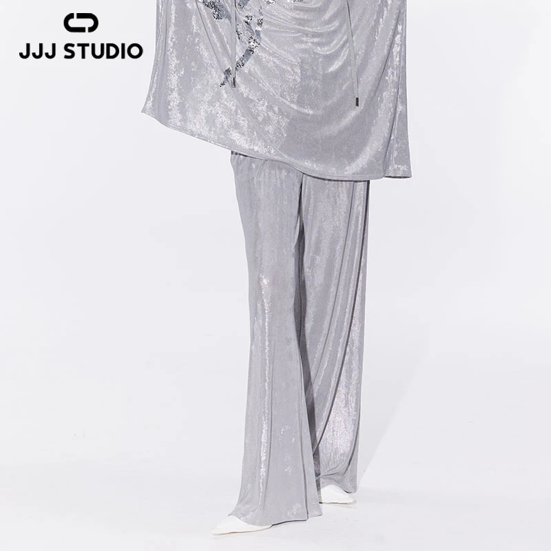 JJJ STUDIO 银色小众炸街高级感设计师女装长裤气质 JKWSA1K268-1