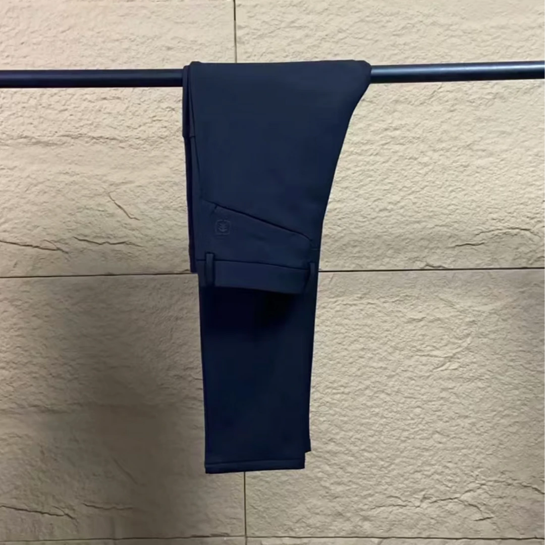 加绒冬季户外休闲时尚百搭款防水面料修身平角小直筒裤