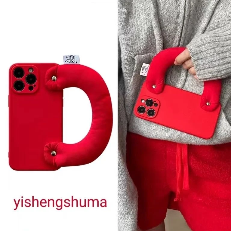 防摔简约个性充棉手提腕带苹果12手机壳iPhone13感14pro小众15pro