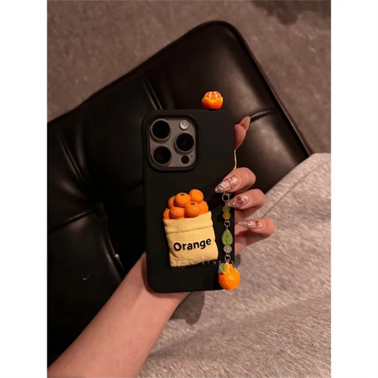 Ins风可爱整袋橘子贴件适用苹果16promax手机壳15/14/13新款华为