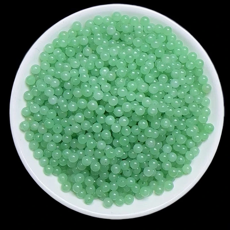 散珠天然果绿 4mm  100颗(赠弹力绳)E004（赠8颗）