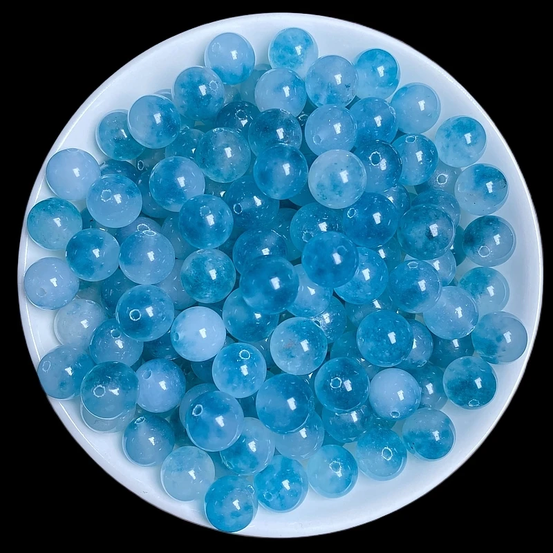 散珠天然蓝飘花10mm 20颗(赠弹力绳)G010