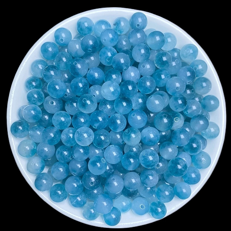 散珠天然蓝飘花 8mm 50颗(赠弹力绳)G008(赠3颗)