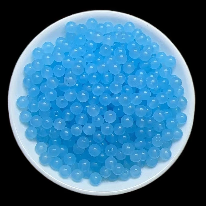 散珠天然海蓝宝 6mm 50颗(赠弹力绳)Y006（赠3颗）