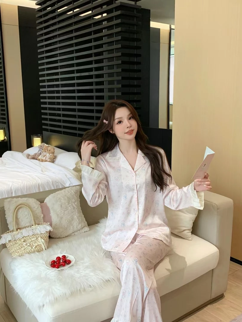 套装编号「300-399 」蝶蝶家2025春秋女高定醋酸丝睡衣家居服