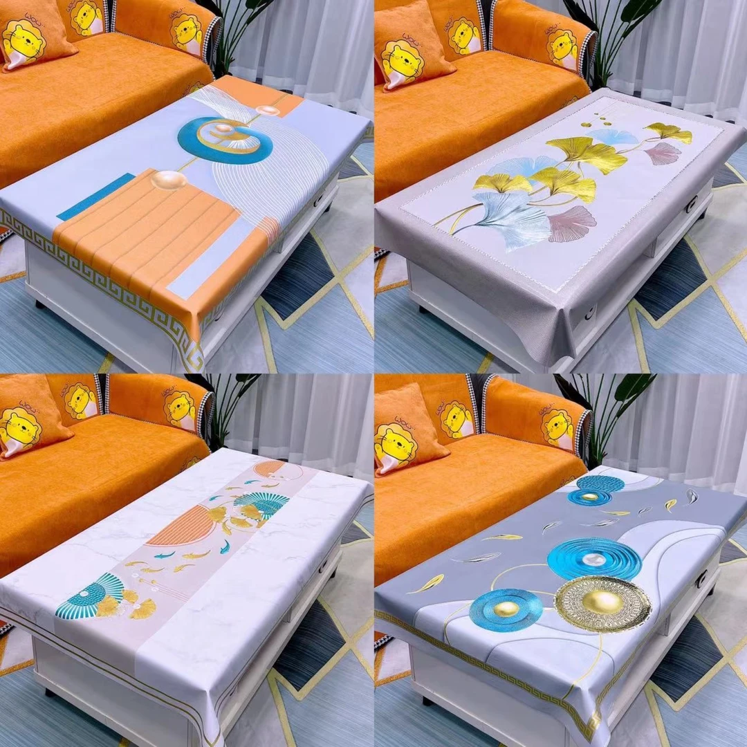 精雕镭射防油桌布茶几餐桌台布软玻璃桌垫防烫免洗餐桌布透明高端