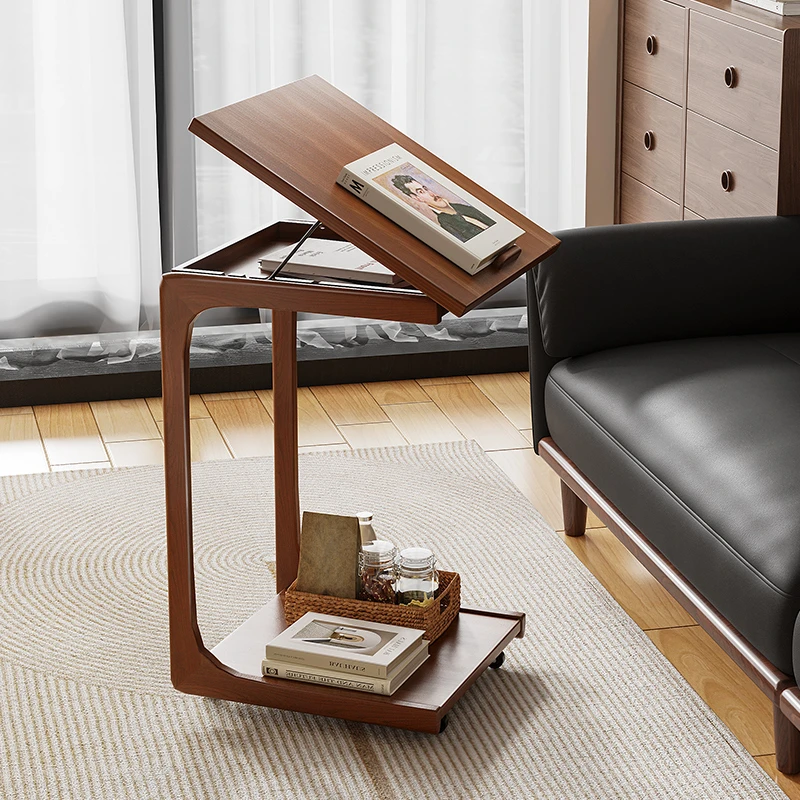 实木小茶几可移动翻盖边几简约现代创意角几客厅沙发置物架床边桌