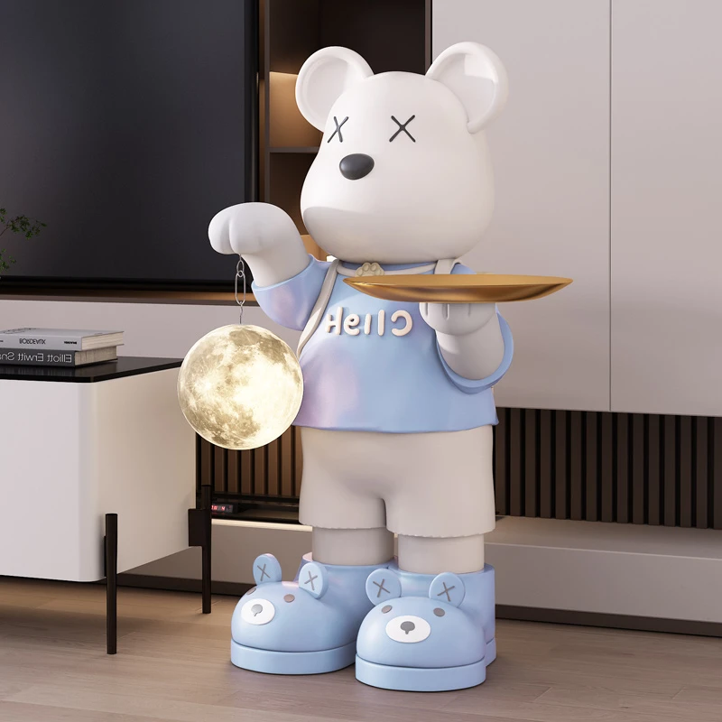 多功能潮玩熊轻奢落地摆件客厅电视柜沙发装饰品乔迁生日礼物高档