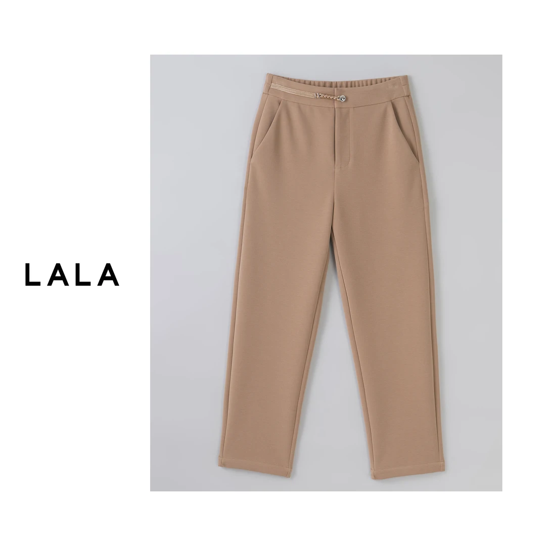 【啦啦精选】春夏新款中高腰直筒国风百搭休闲通勤九分烟管裤1191