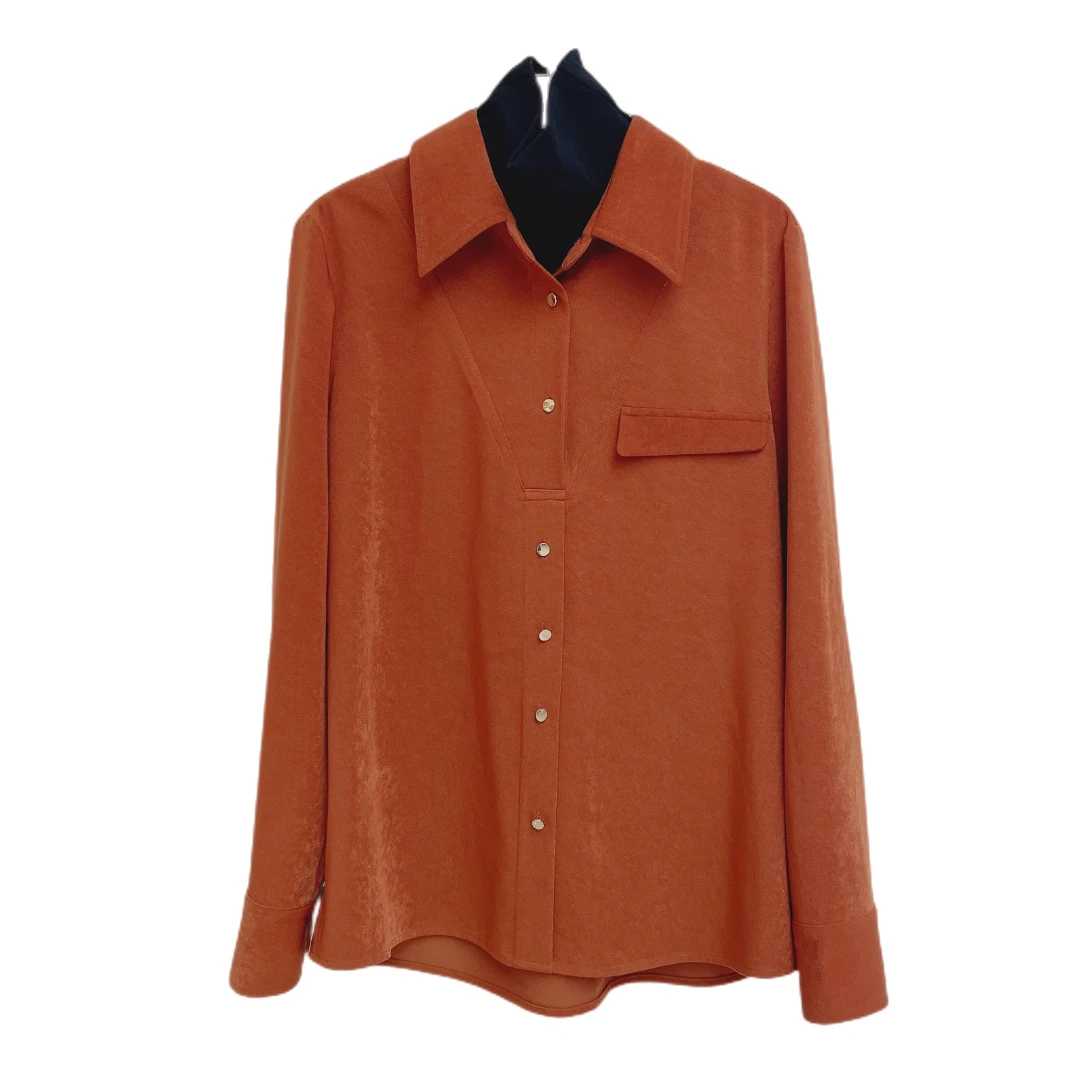 【啦啦精选】D285秋冬新品气质休闲百搭长袖假两件衬衫女86387